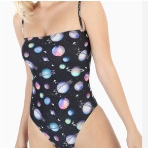 Blackmilk NWT. Limited Edition Paper Universe Cut Above Planet Print Swimsuit